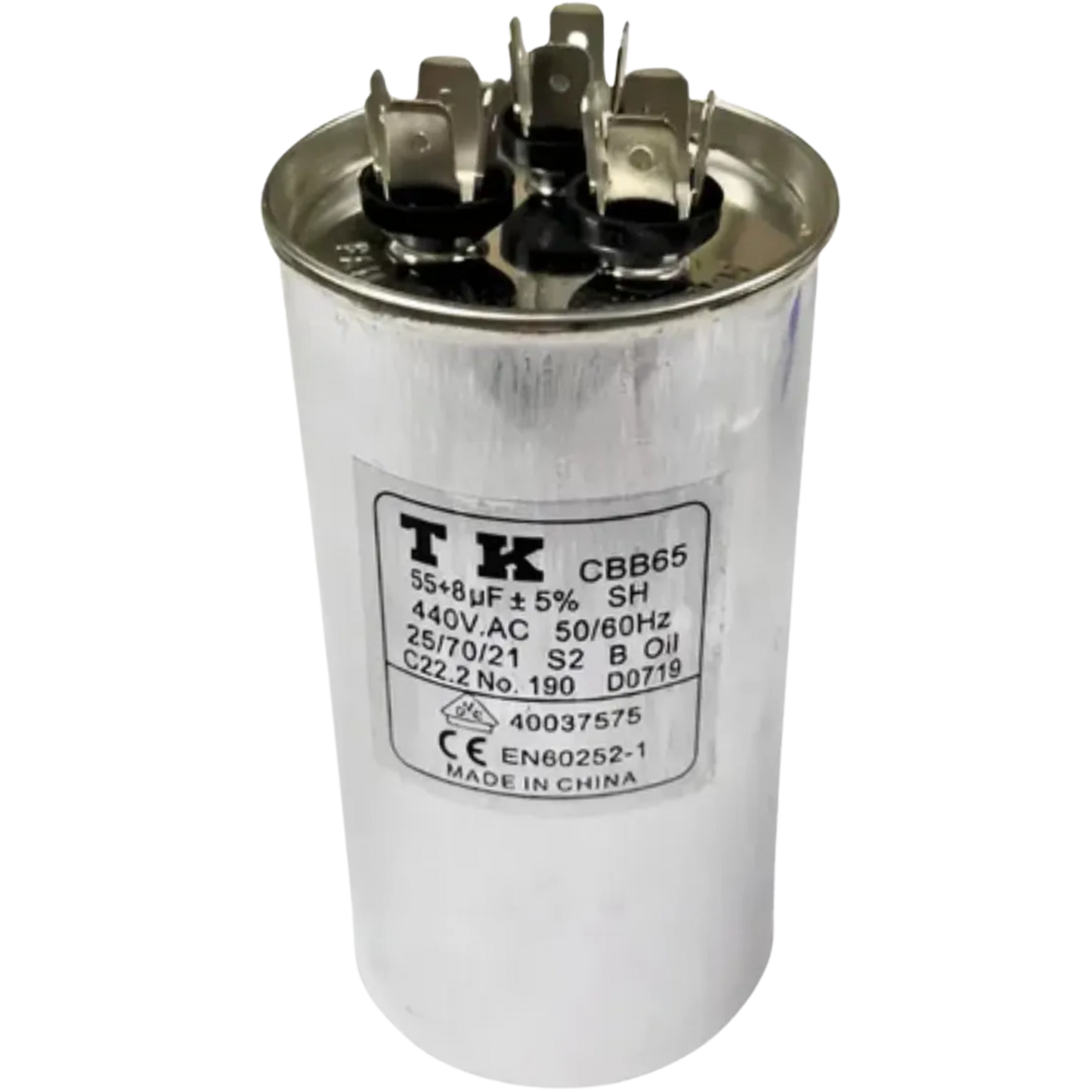 Capacitor De Partida 55uF+8uF 440V 55x105mm (Fast-on)