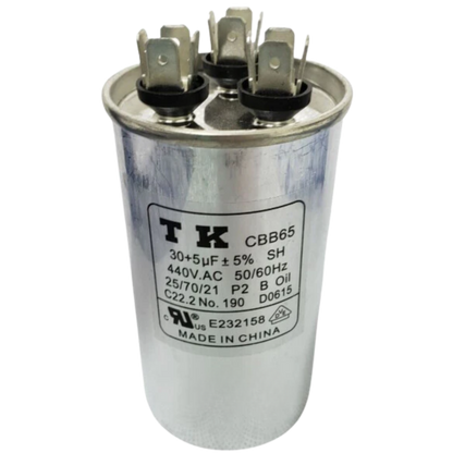 Capacitor De Partida 30uF+5uF 440V 50x90mm (Fast-on)