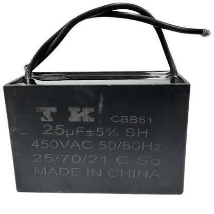 Capacitor De Partida CBB61 25uF 450V (2Fios)