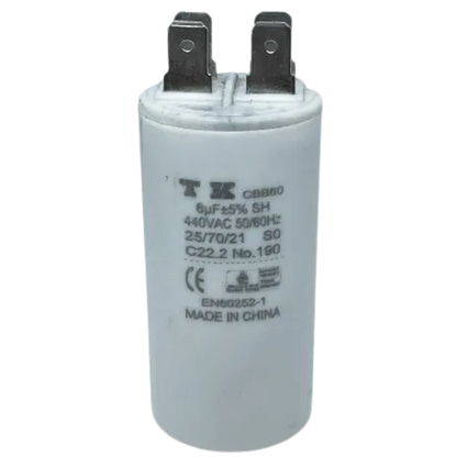Capacitor De Partida 6uF 440V 30x60mm (Fast-on)