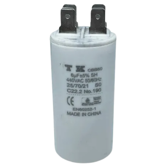 Capacitor De Partida 6uF 440V 30x60mm (Fast-on)