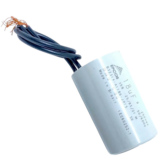 Capacitor De Partida 18uF 250V 30x49mm (2Fios)