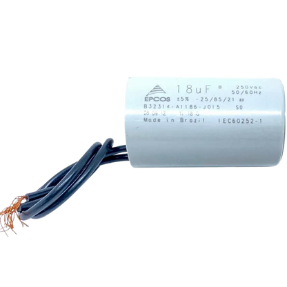 Capacitor De Partida 18uF 250V 30x49mm (2Fios)