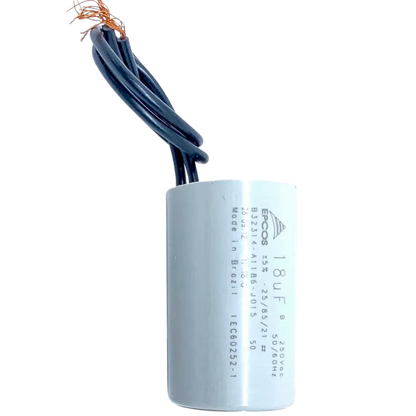 Capacitor De Partida 18uF 250V 30x49mm (2Fios)
