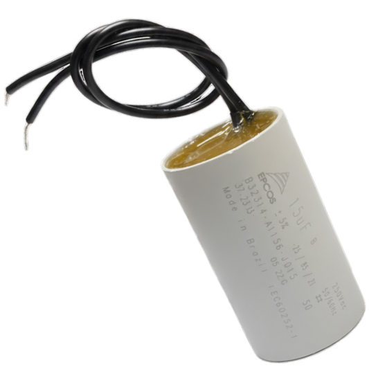 Capacitor De Partida 15uF 250V 30x49mm (2Fios)