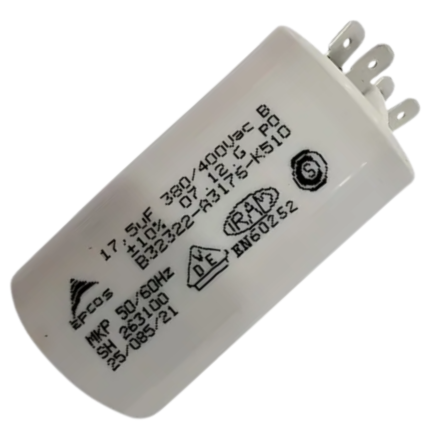 Capacitor De Partida 17,5uF 380/400V 40x71mm (Fast-on)