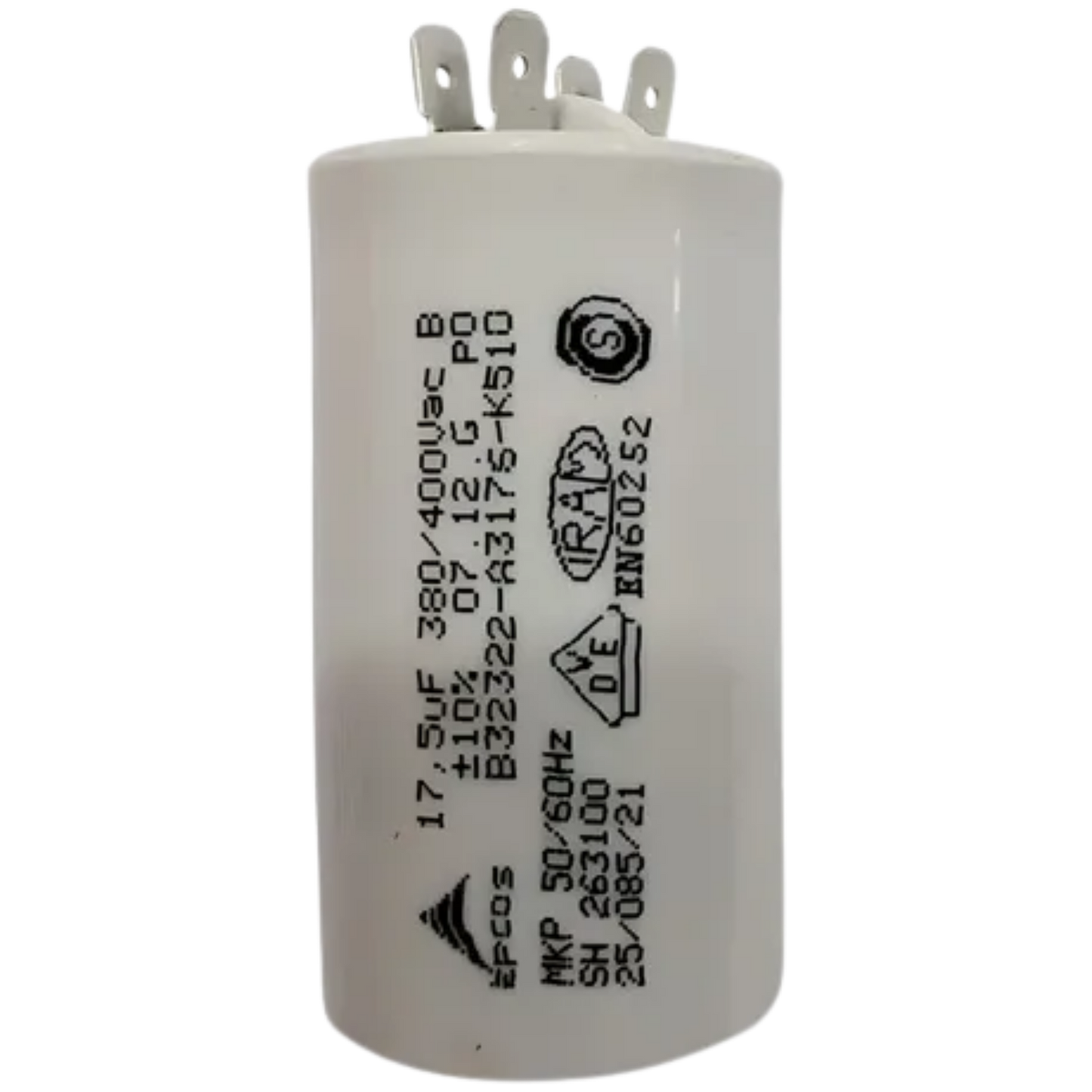 Capacitor De Partida 17,5uF 380/400V 40x71mm (Fast-on)