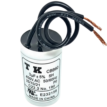 Capacitor De Partida 3uF 450V 26x45mm (2Fios)