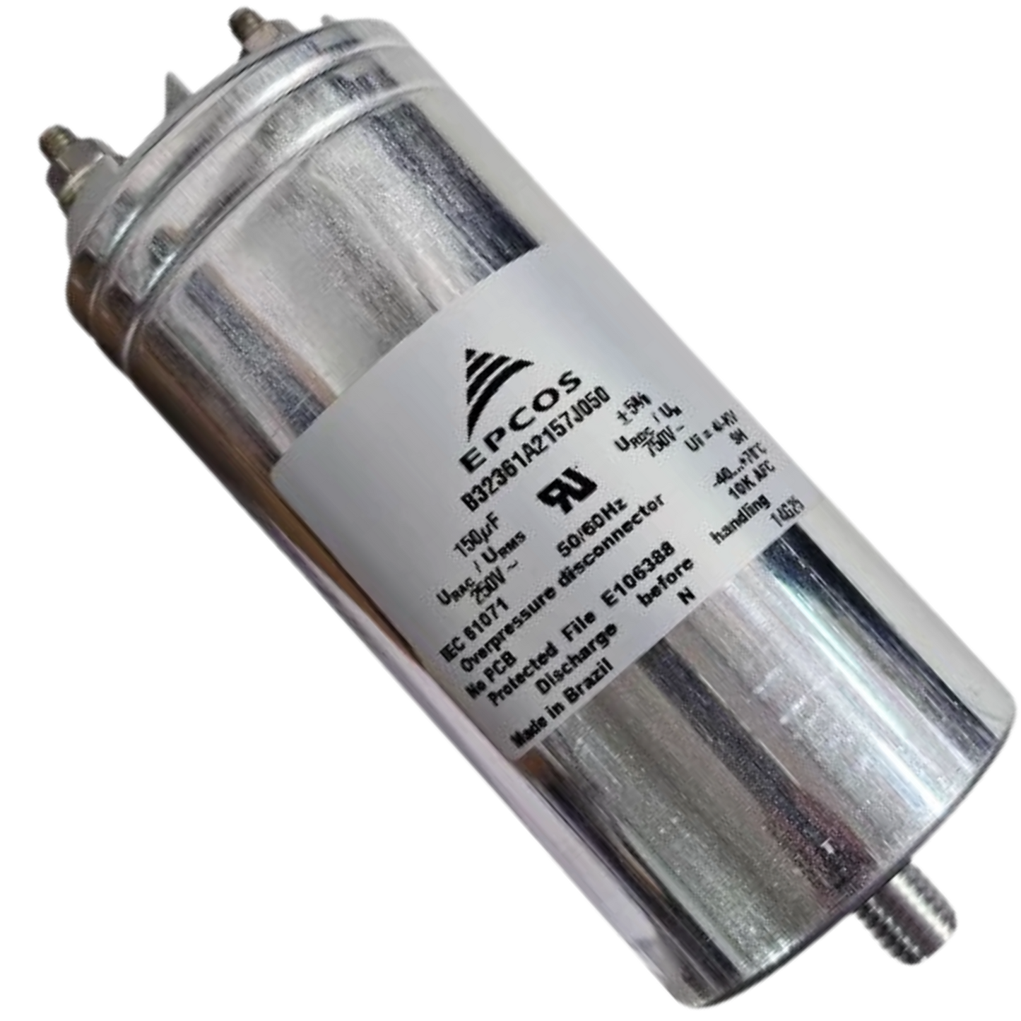 Capacitor De Partida 150uF 250V 63x136mm (Fast-on)