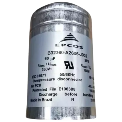 Capacitor De Partida 60uF 250V B32360 50x115mm (Fast-on)