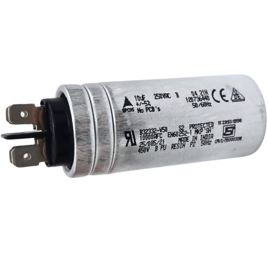 Capacitor De Partida 10uF 250V 30x68mm (Fast-on)