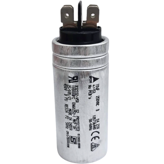 Capacitor De Partida 10uF 250V 30x68mm (Fast-on)