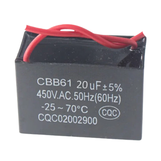 Capacitor De Partida CBB61 20uF 450V (2Fios)