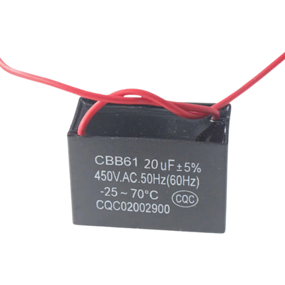 Capacitor De Partida CBB61 20uF 450V (2Fios)