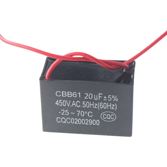 Capacitor De Partida CBB61 20uF 450V (2Fios)