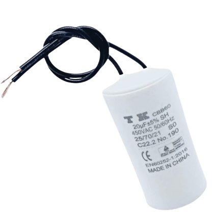 Capacitor De Partida 20uF 450V 38x76mm (2Fios)