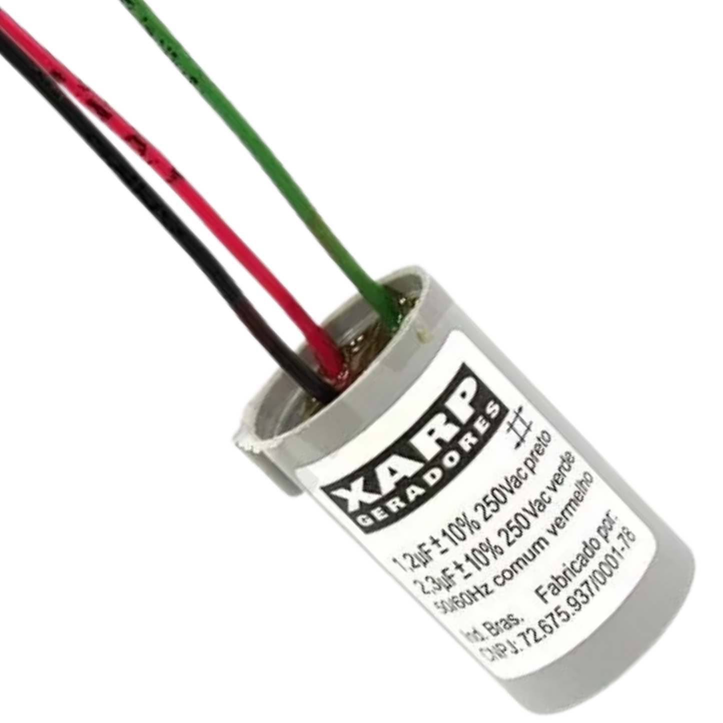 Capacitor De Partida 1,2uF+2,3uF 250V 27x47mm (3Fios)