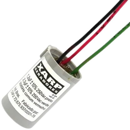 Capacitor De Partida 1,2uF+2,3uF 250V 27x47mm (3Fios)