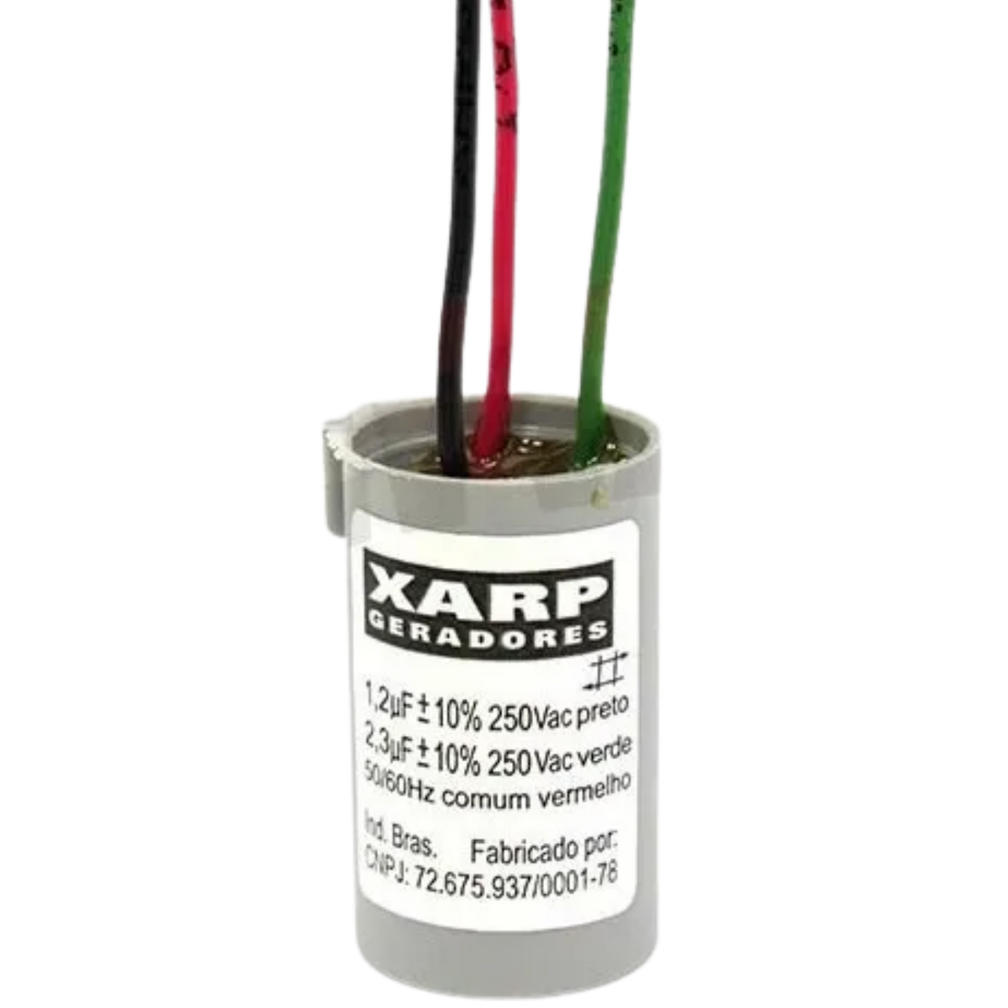 Capacitor De Partida 1,2uF+2,3uF 250V 27x47mm (3Fios)