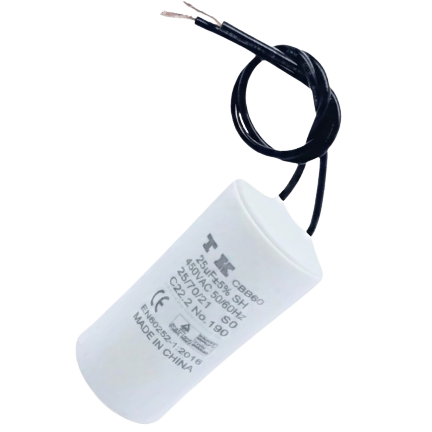 Capacitor De Partida 25uF 450V 38x76mm (2Fios)