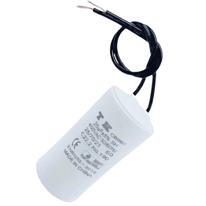 Capacitor De Partida 25uF 450V 38x76mm (2Fios)