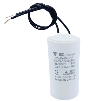 Capacitor De Partida 25uF 450V 38x76mm (2Fios)