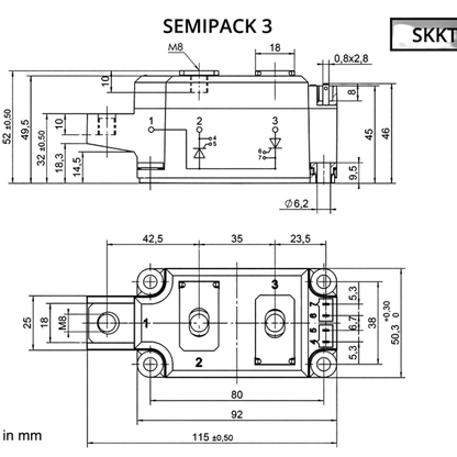 Módulo Tiristor SKKT273/12 1200V 274A