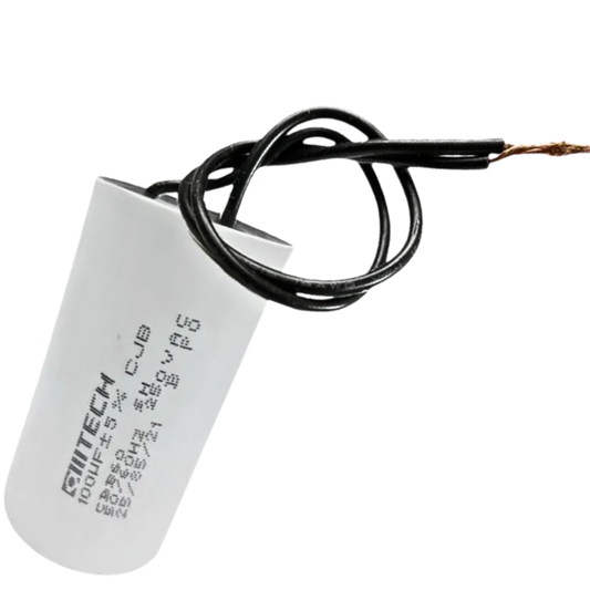 Capacitor De Partida 100uF 250V 50x90mm (2Fios)