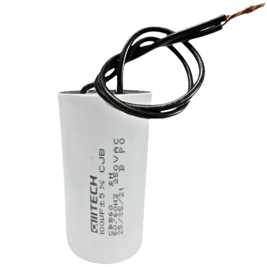Capacitor De Partida 100uF 250V 50x90mm (2Fios)