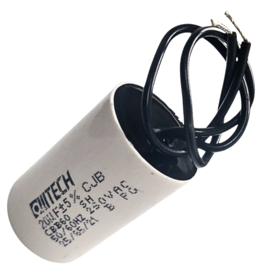 Capacitor De Partida 20uF 250V 30x50mm (2Fios)