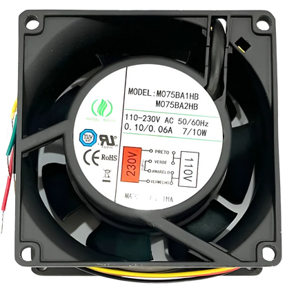 Microventilador M075BA2HB 110-230VAC 0,10/0,06A 80x80x38mm