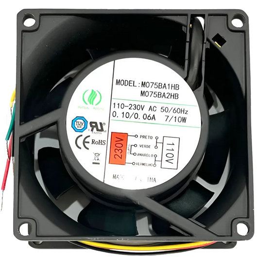 Microventilador M075BA2HB 110-230VAC 0,10/0,06A 80x80x38mm