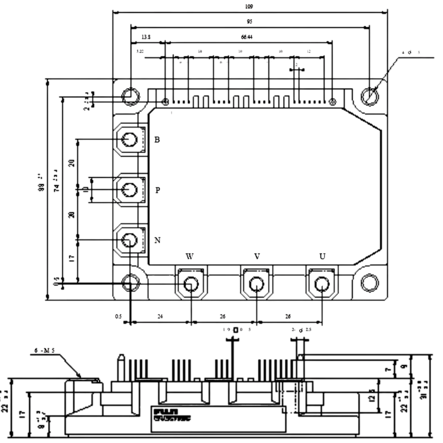 Módulo IGBT 7MBP200VEA-120-50 1200V 200A