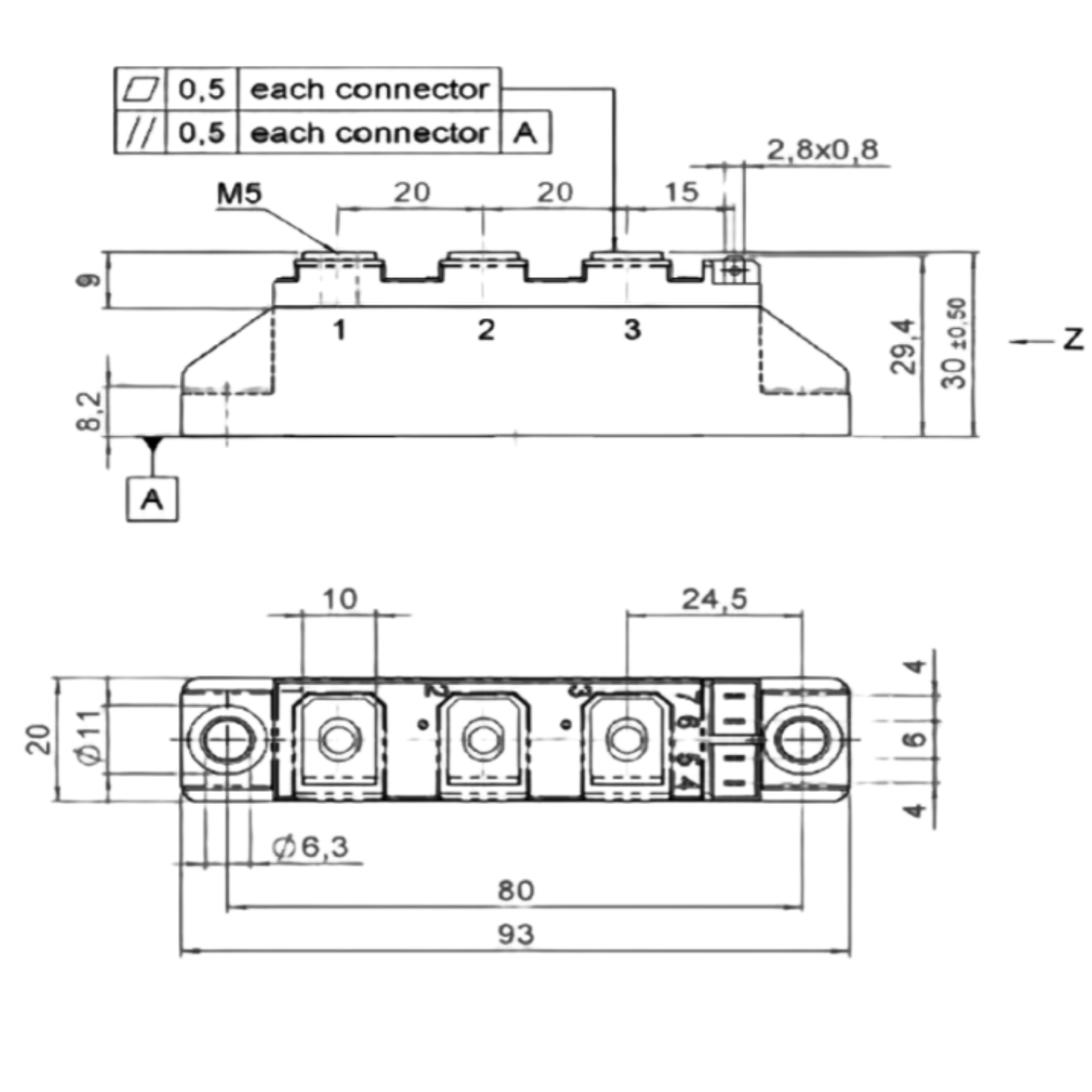 Módulo Tiristor TD120N16SOF 1600V 120A