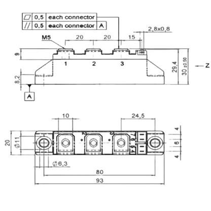Módulo Tiristor TD120N16SOF 1600V 120A