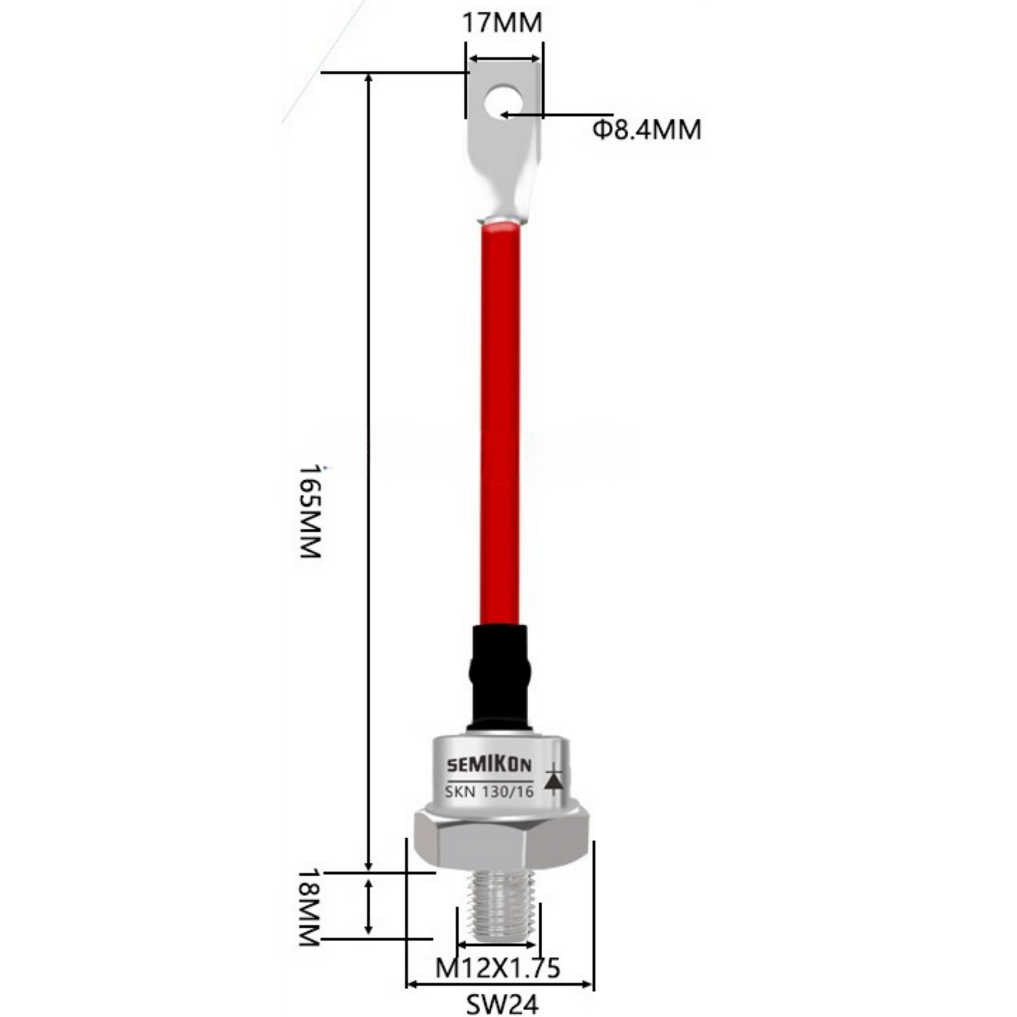 Diodo De Rosca SKN130/16 1600V 130A