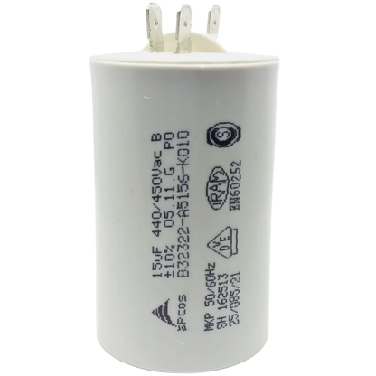 Capacitor De Partida 15uF 440/450V 40x70mm (Fast-on)