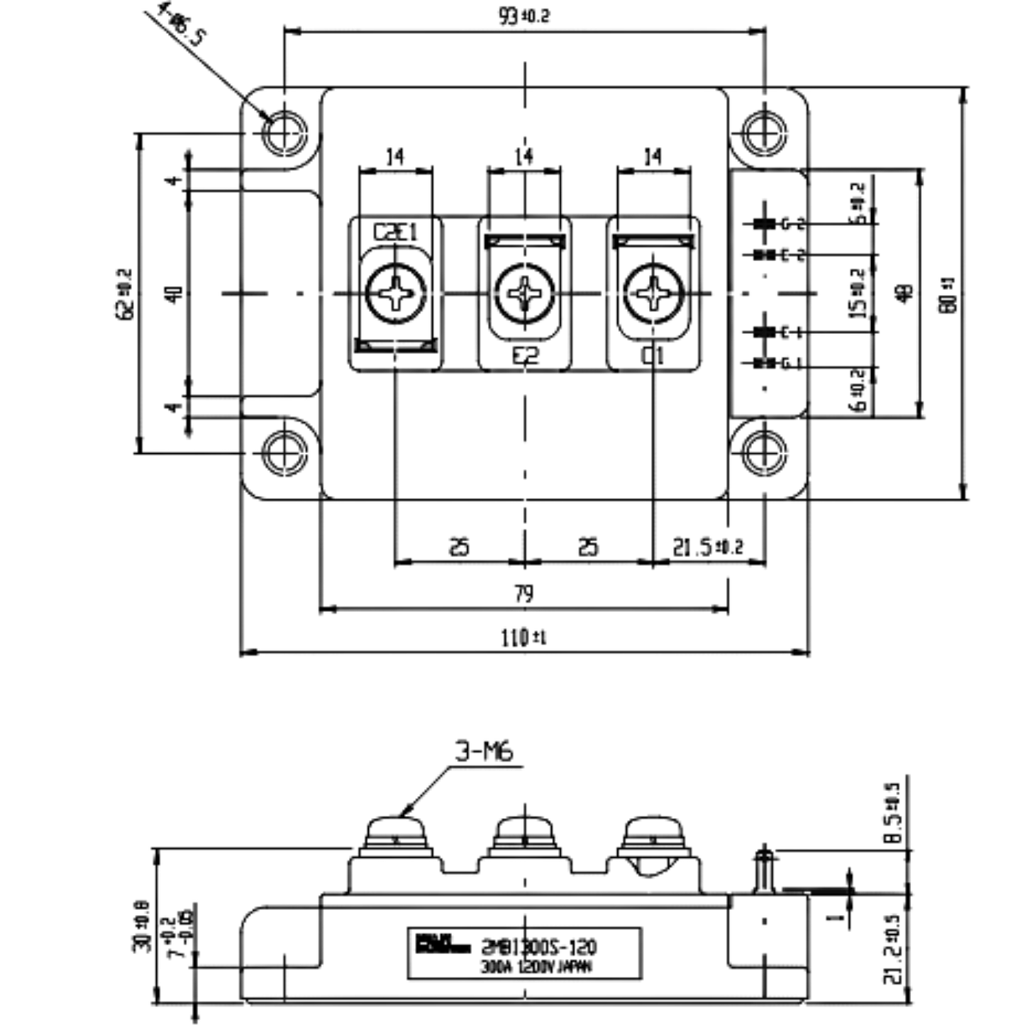 Módulo IGBT 2MBI300S-120 1200V 300A