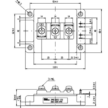 Módulo IGBT 2MBI300S-120 1200V 300A