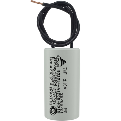 Capacitor De Partida 7uF 250V 25x48mm (2Fios)