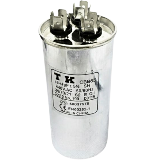Capacitor De Partida 45uF+4uF 440V 55x105mm (Fast-on)