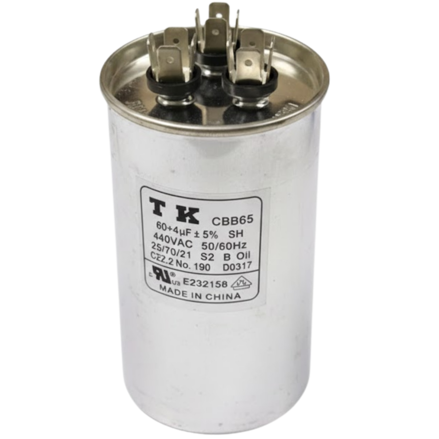Capacitor De Partida 60uF+4uF 440V 55x105mm (Fast-on)