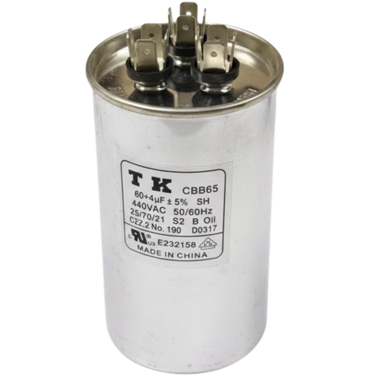 Capacitor De Partida 60uF+4uF 440V 55x105mm (Fast-on)