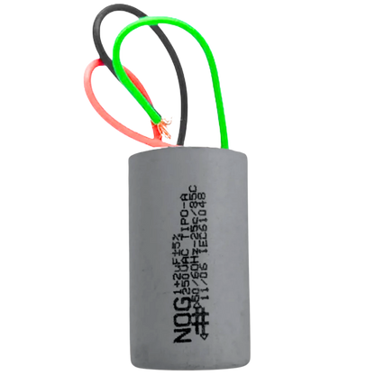 Capacitor De Partida 1uF+2uF 250V 25x49mm (3Fios)