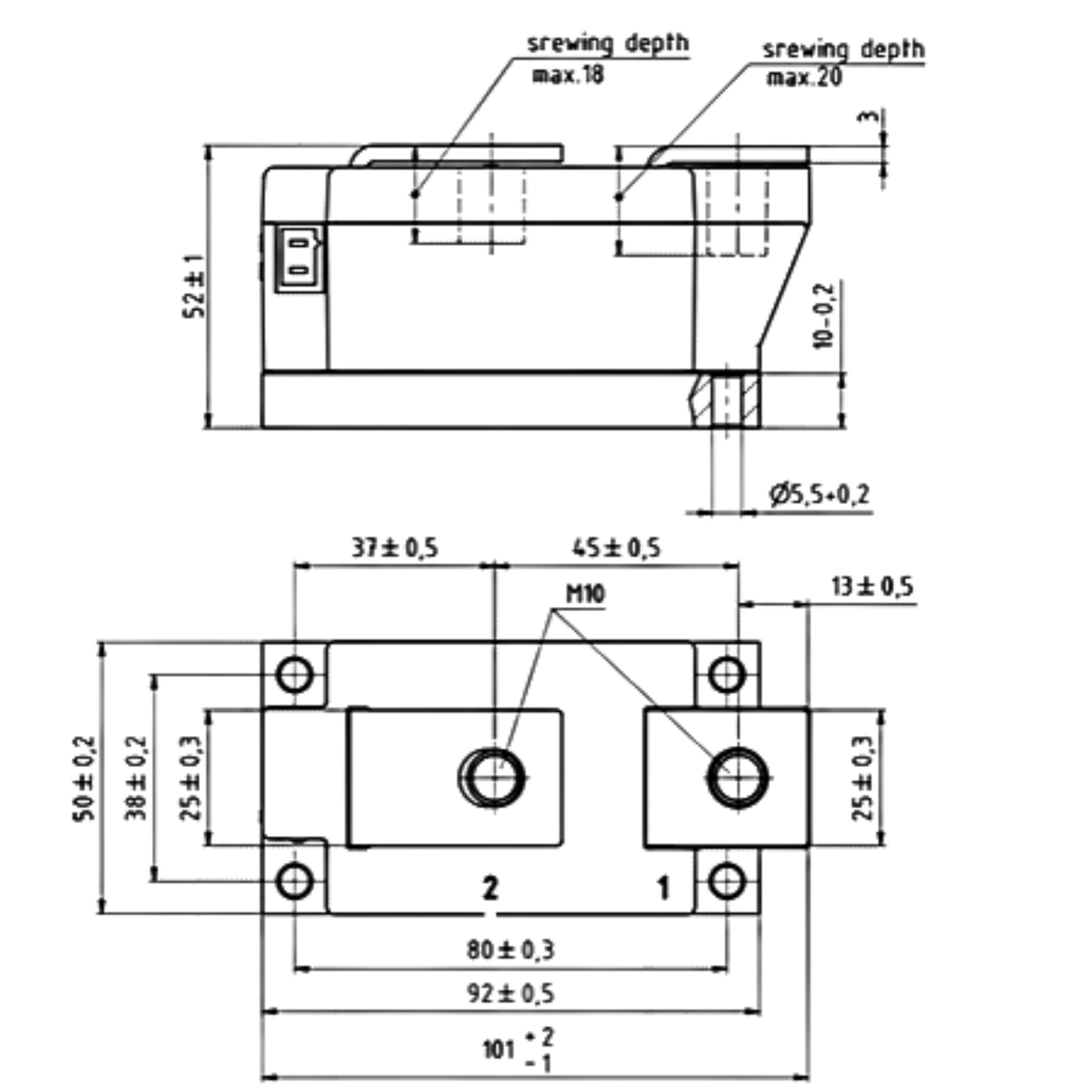 Módulo IGBT DZ600N16KB01 1600V 600A