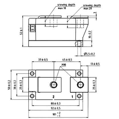 Módulo IGBT DZ600N16KB01 1600V 600A