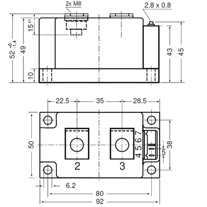 Módulo Tiristor MCO500-14IO1 1400V 500A