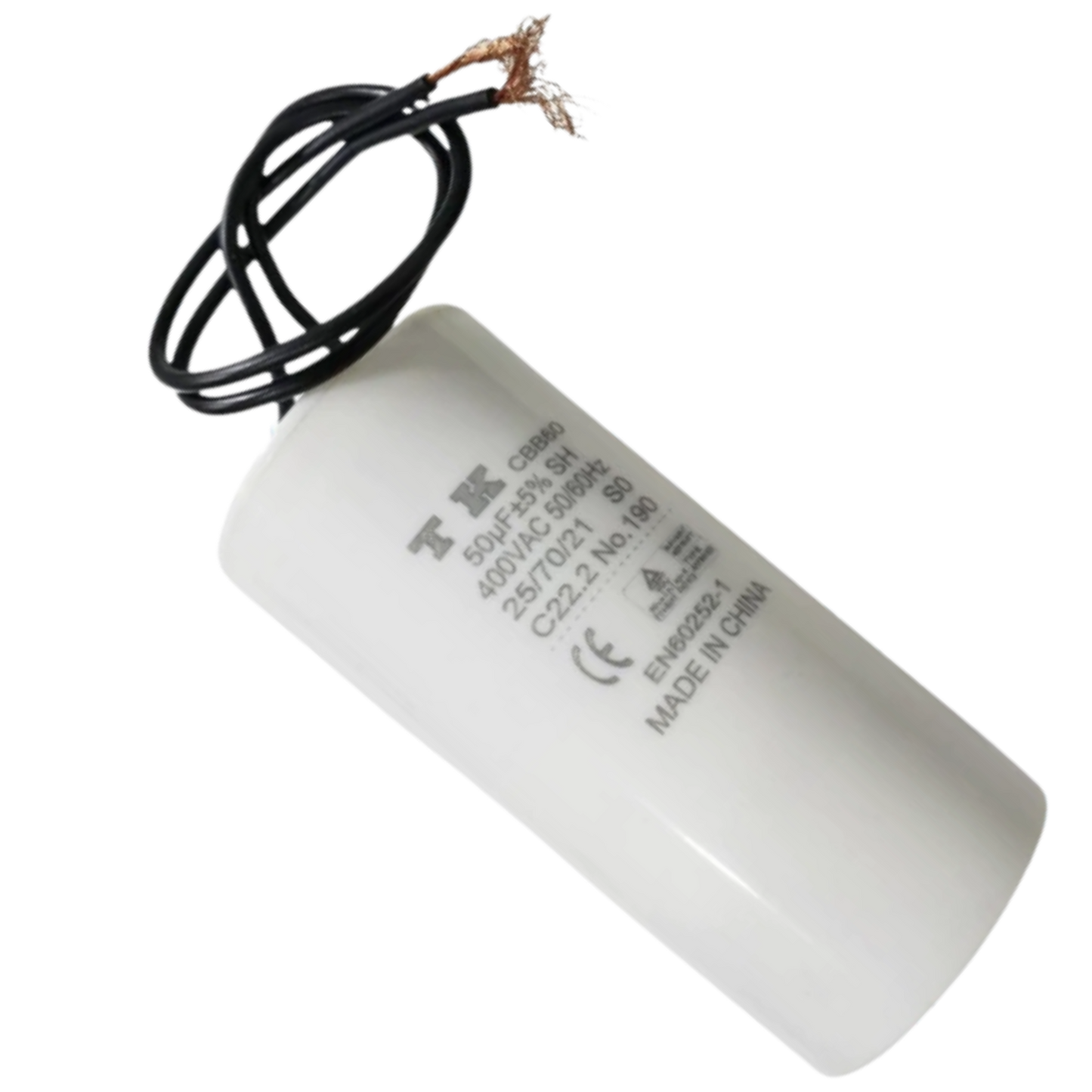 Capacitor De Partida 50uF 400V 45x93mm (2Fios)
