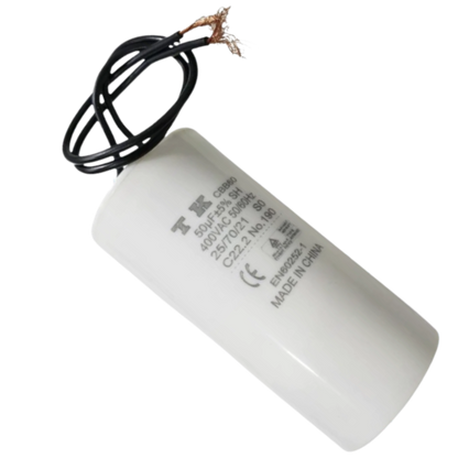 Capacitor De Partida 50uF 400V 45x93mm (2Fios)