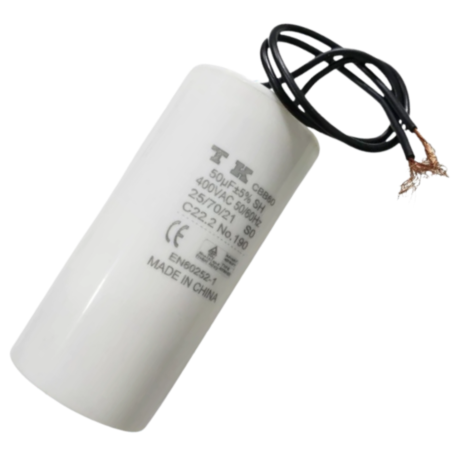 Capacitor De Partida 50uF 400V 45x93mm (2Fios)